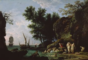 Nymphs bathing in the morning